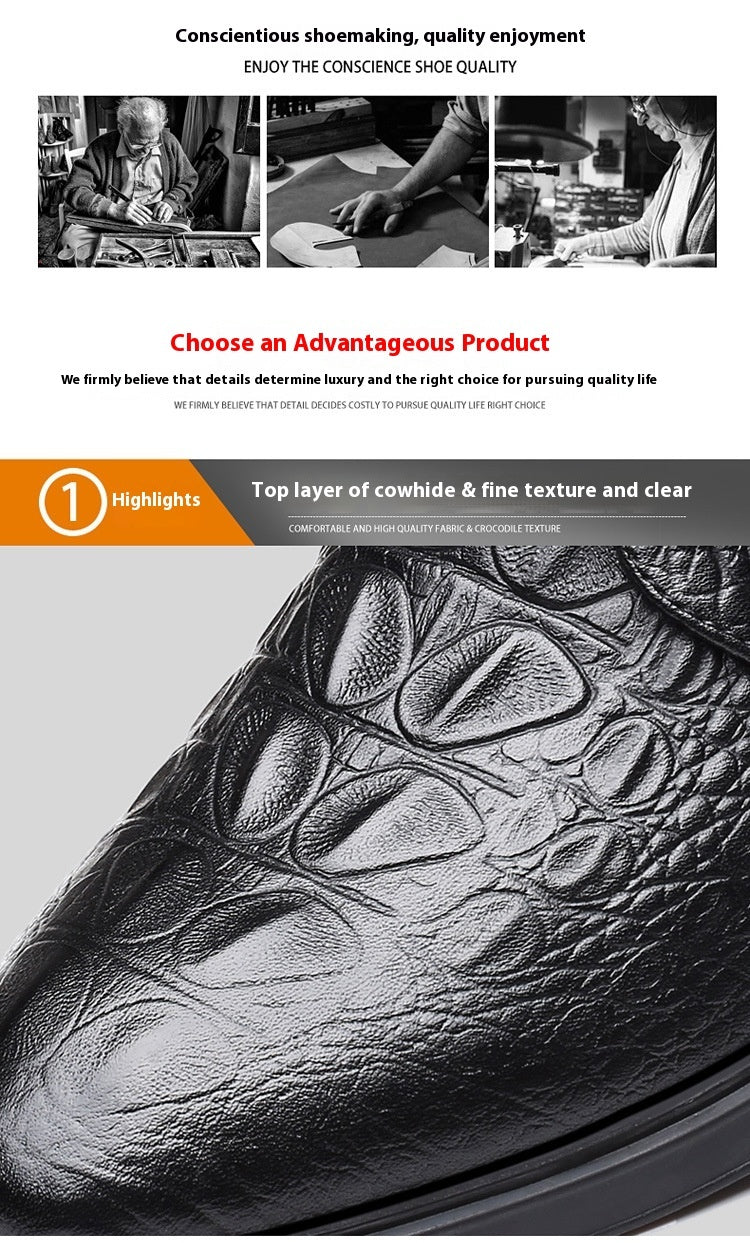 Heightened Breathable Leather Formal Shoes