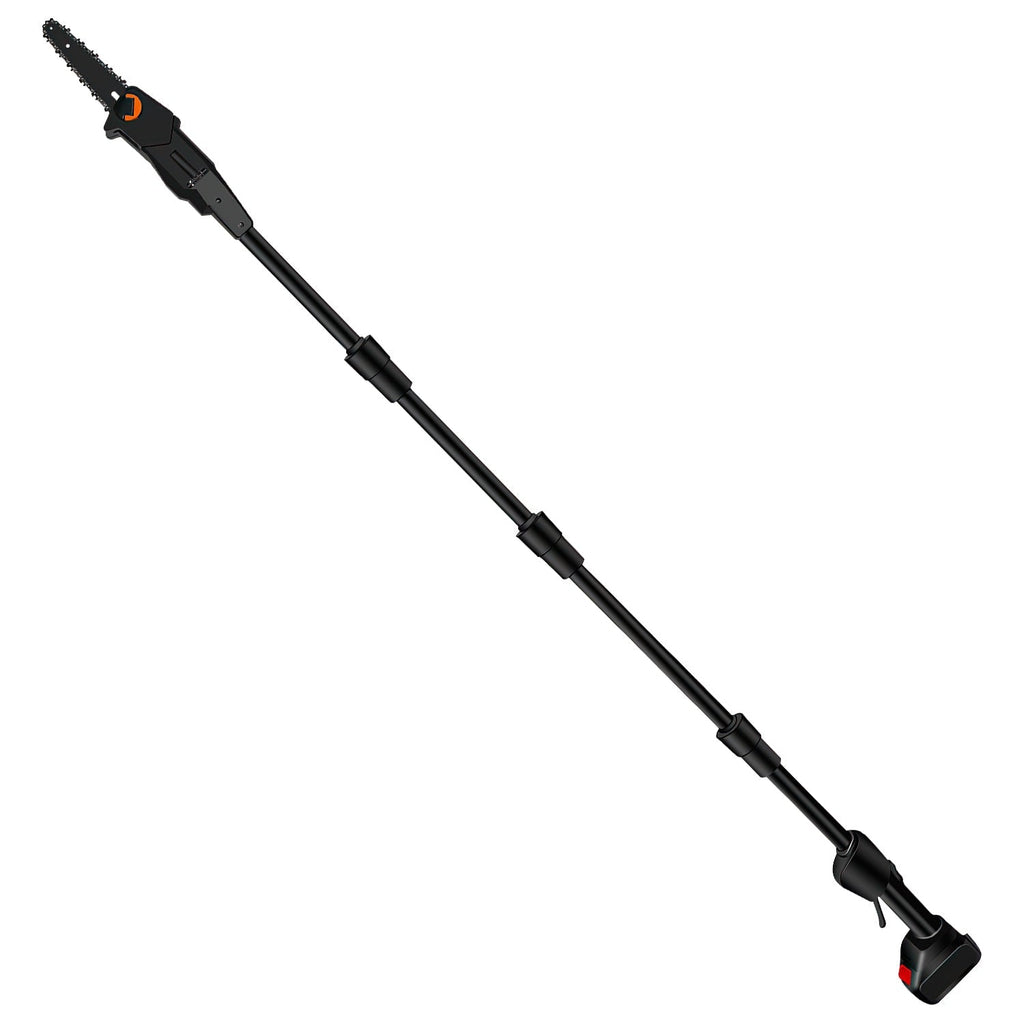 6in Cordless Pole Saw 7.4FT Maximum Extendable Length 35FT/S Speed Electric Pole Chainsaw 2Pcs 1.5Ah Batteries And Charger Included For Pruning Trimmi