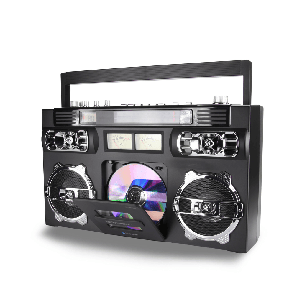 Emerson Retro Portable CD Boombox w Programmable Memory and LED Digital Display