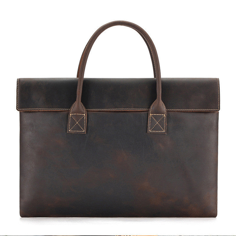 Crazy Horse Leather Men's Handbag