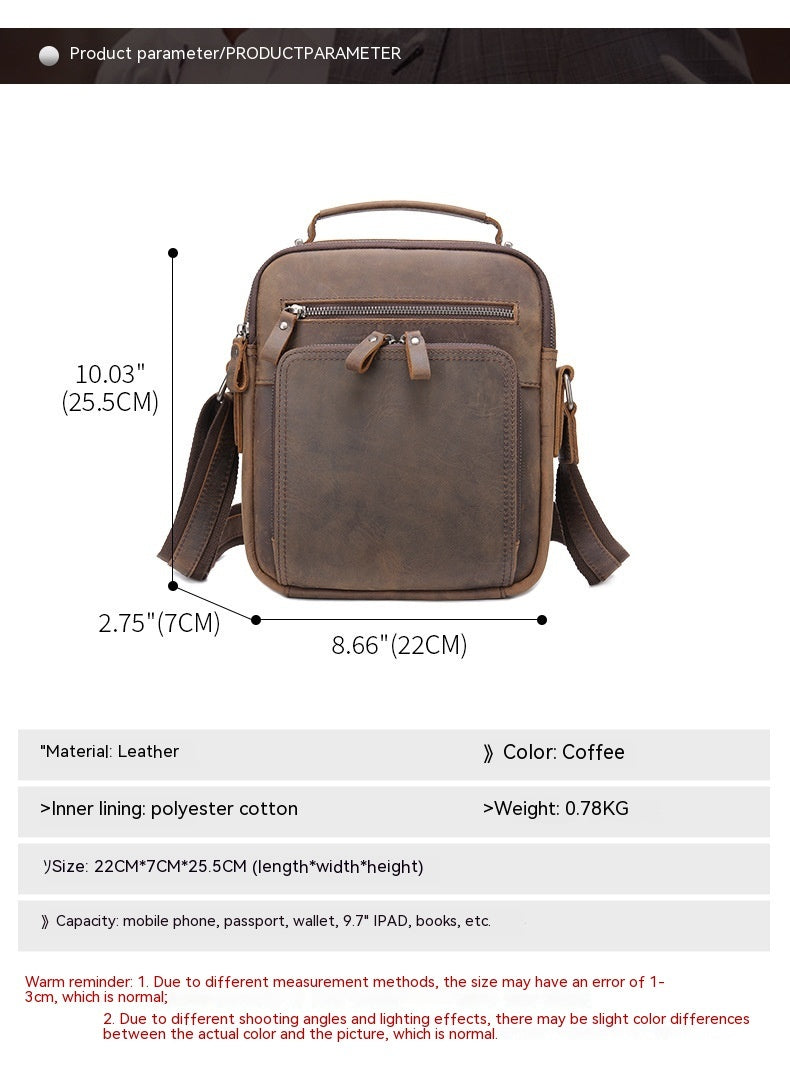 Large-capacity Leather Retro Messenger Bag