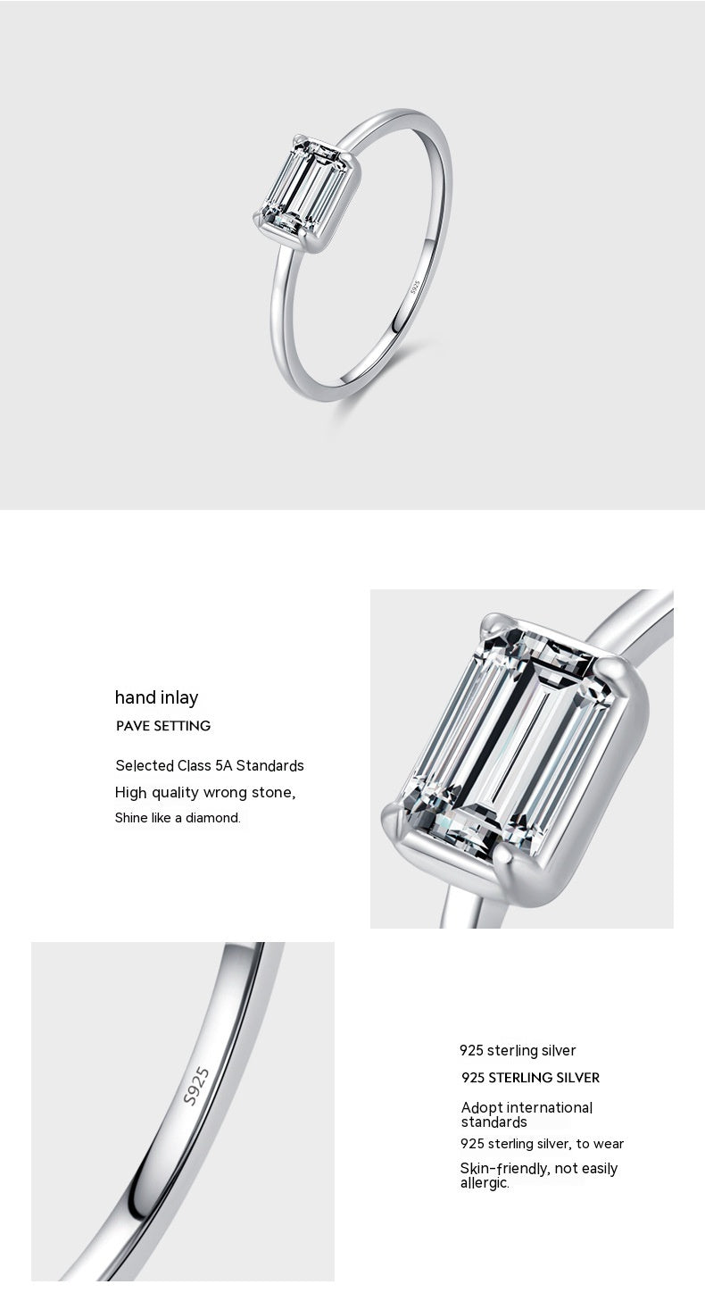 S925 Sterling Silver Heart Engagement Ring