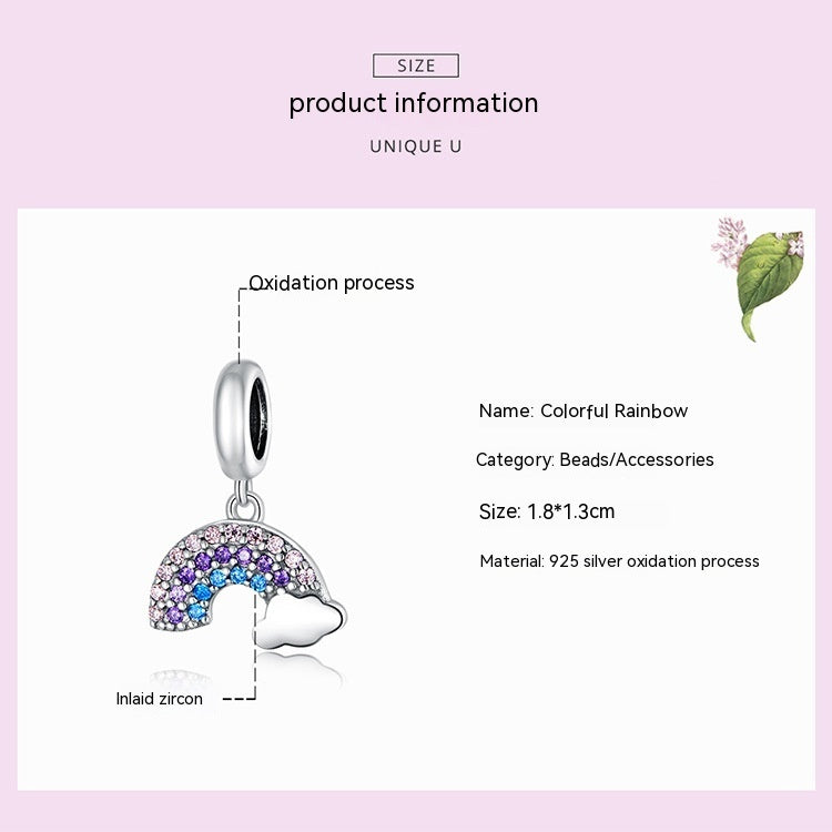 Rainbow Color S925 Sterling Silver Pendant