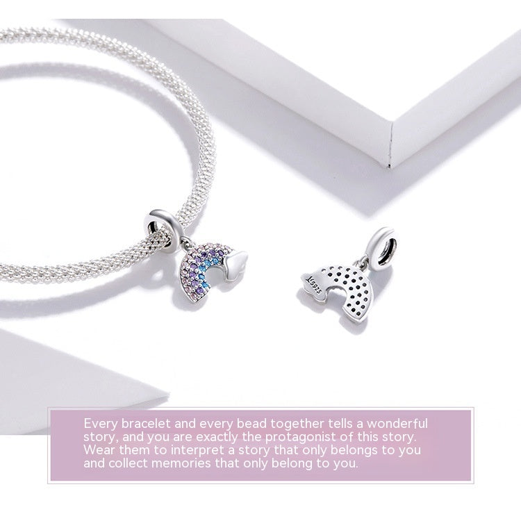 Rainbow Color S925 Sterling Silver Pendant