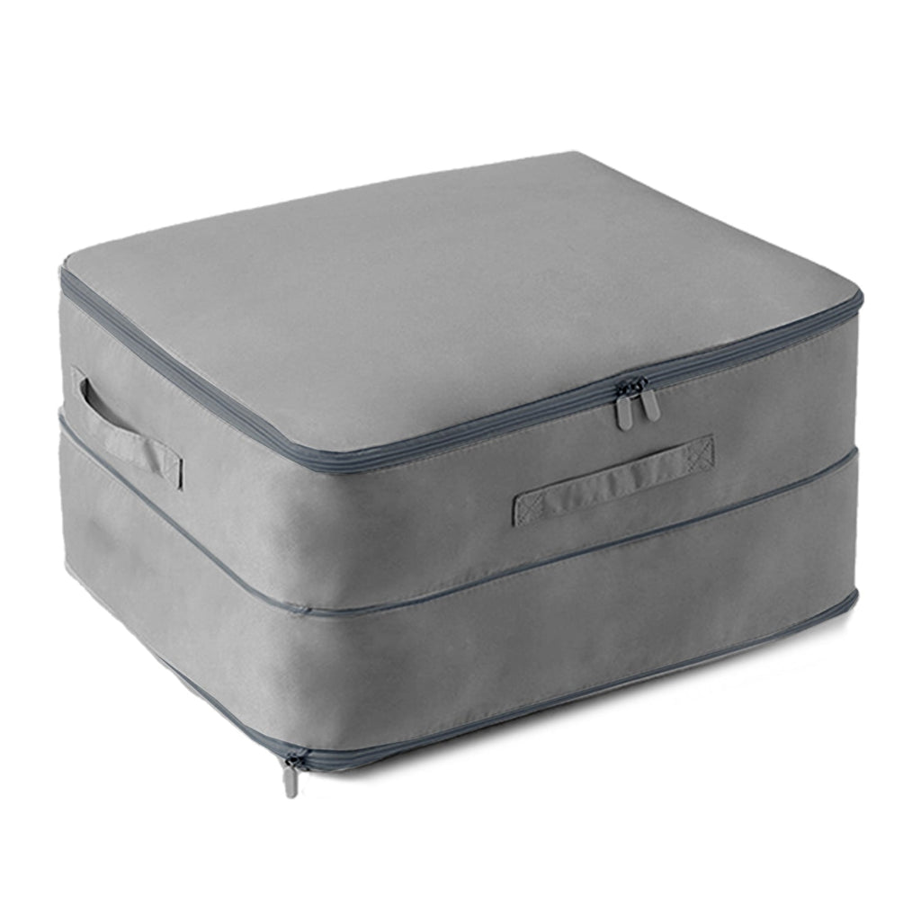 Large Foldable Storage Bag For Comforter Quilt Blanket Clothes Pillows Beddings Self Compression Organizer For Duvet Closet Storage Containers With Du