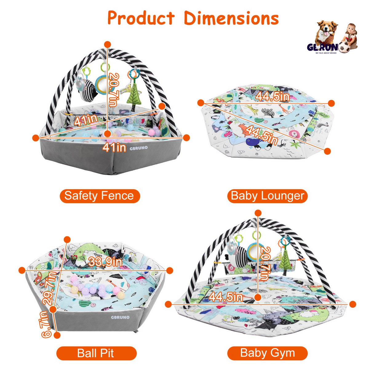 GBruno  4 In 1 Baby Gym Play Mat