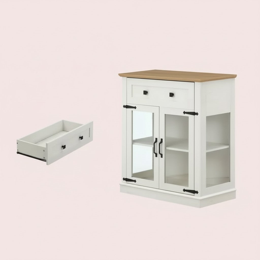 Modern Glass Door Cabinet – 3 Styles | Adjustable Shelves | Compact Storage Cupboard
