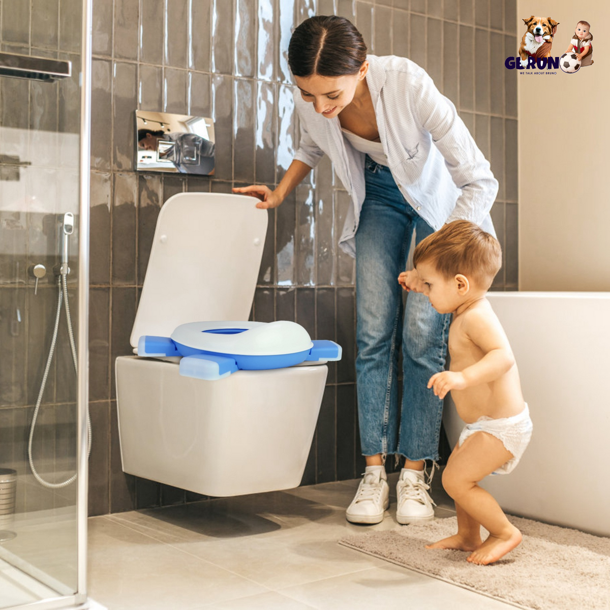 Portable Toddler Potty Toilet Foldable Potty Training Seat Cover with Splash Guard Include Storage Bag 20Psc Potty Bags Baby Toilet Trainer for Indoor