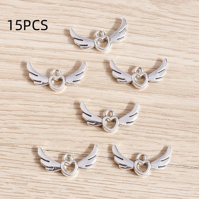 Electroplated Hollow Love Angel Wings Pendant