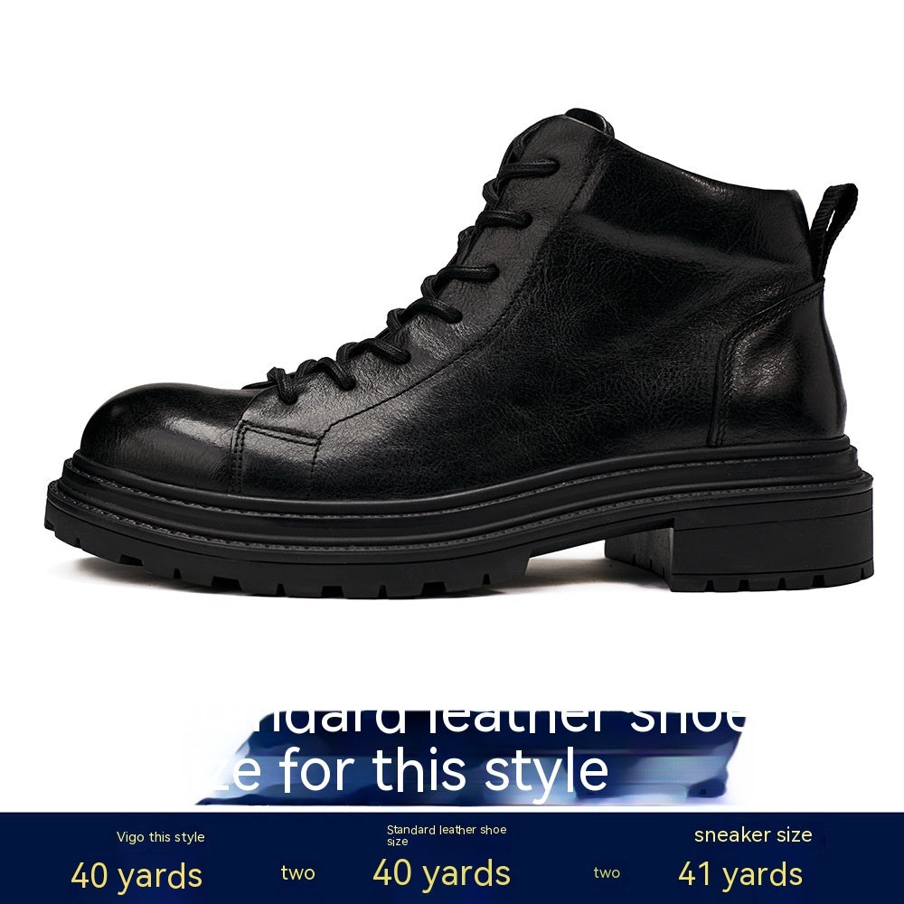 Short Genuine Leather Workwear Boots