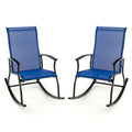 2 Pieces Outdoor Rocking Chairs with Breathable Backrest