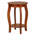 15 Inch 2-Tier Round End Table with Storage Shelf
