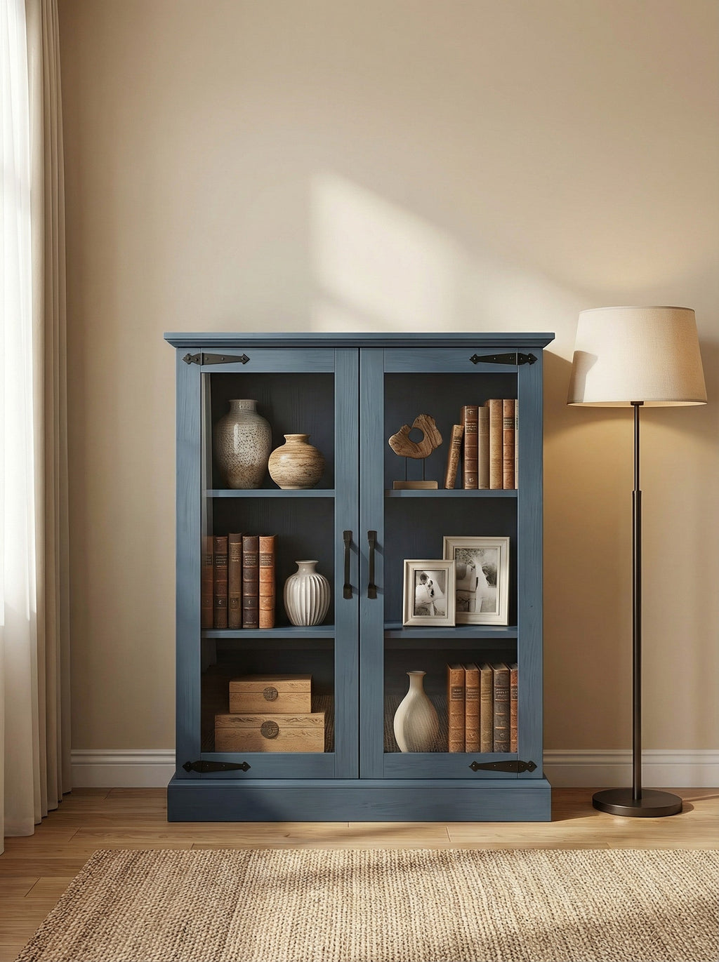 Modern Glass Door Cabinet – 3 Styles | Adjustable Shelves | Compact Storage Cupboard