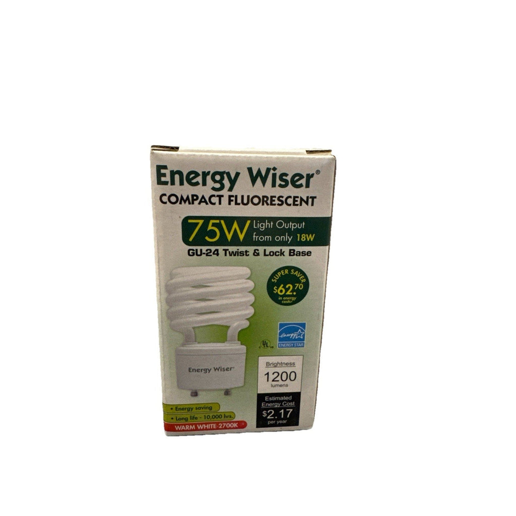 Set of 4 Energy Wiser GU24 CFL Bulb 18W (75W Eq) Warm White 2700K 1200 Lumens