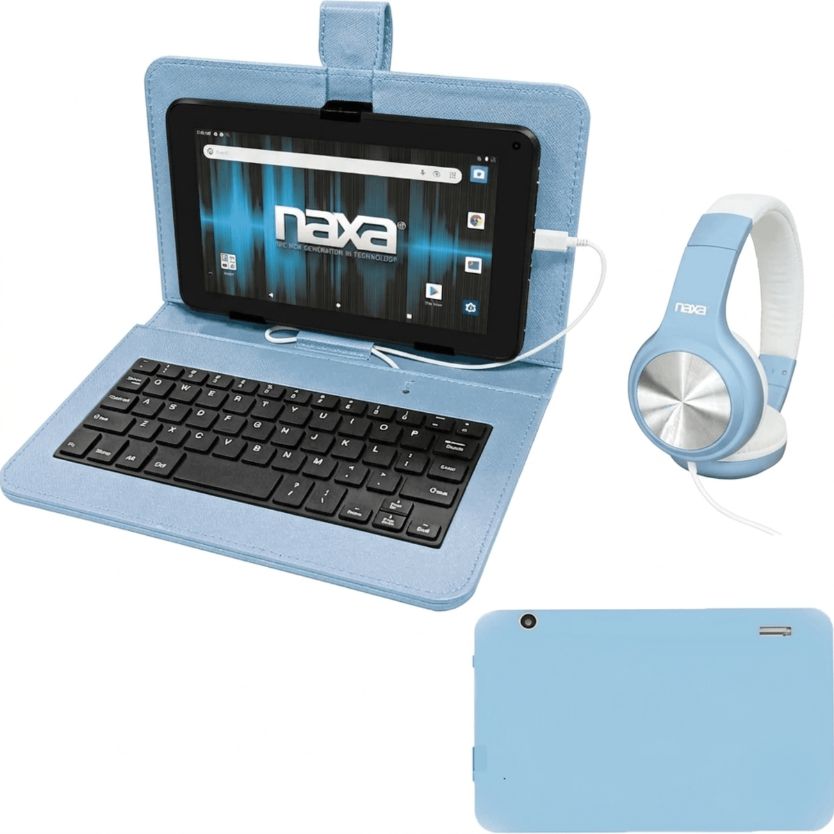 Naxa 10.1" Core Android 11 Tablet Kit Blue - Refurbished