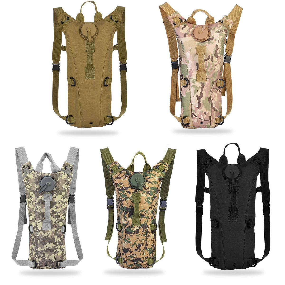 Tactical Hydration Pack 3L Water Bladder Adjustable Water Drink Backpack for Hiking Cycling Climbing Running