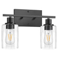 2 Light Wall Sconce Lighting with Clear Glass Shade Bathroom Vanity Lamp Fixture Modern Mounted Light for Porch Mirror Living Room Bedroom Hallway