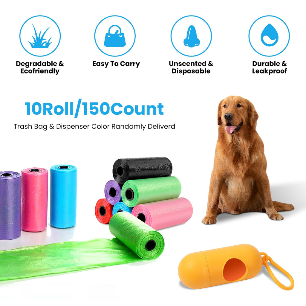 GBruno 10 Rolls 150 Count Dog Waste Bags
