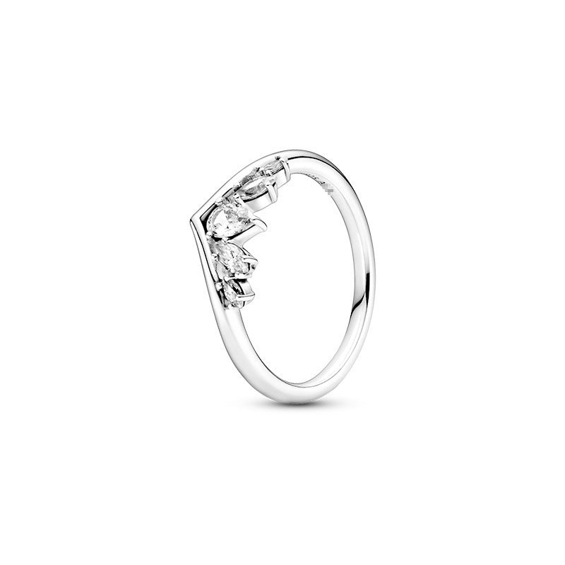 White Copper Plating Fashion Multilateral Ring