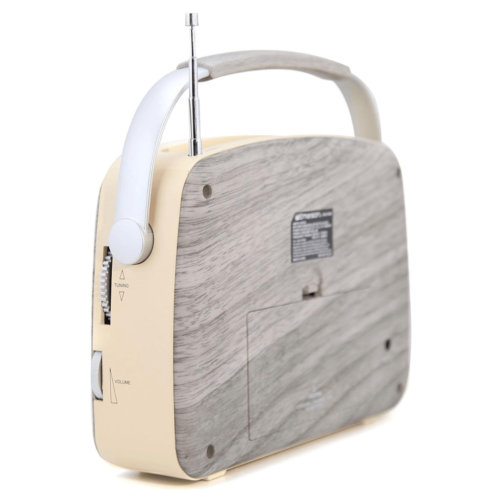 Emerson Portable Retro Radio with Built-In Rechargeable Battery and Memory Set