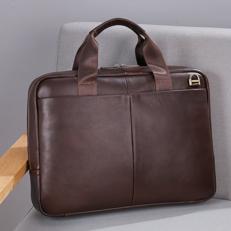 Large Capacity Men's Cowhide Briefcase