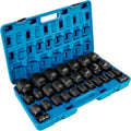 Impact Socket Set 3/4 Inches 29 Piece Impact Sockets, 6-Point Sockets, Rugged Construction, CR-M0, 3/4 Inches Drive Socket Set Impact SAE 3/4 inch - 2-1/2 inch, with a Storage Cage
