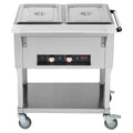 2-Pan Commercial Food Warmer, 2 x 20.6QT Electric Steam Table, 1000W Professional Buffet Catering Food Warmer with 4 Wheels (2 Lockable), Food Grade Stainless Steel Server for Party Restaurant