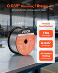 Flux Core MIG Welding Wire, E71T-11 0.035-inch 1 LBS, Gasless Mild Steel Welding Wire with Low Spatter for All Position Arc Welding, Self-Shielded for Outdoor Use (Pack of 3 Rolls)