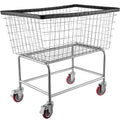 Wire Laundry Cart, 4.5 Bushel Wire Laundry Basket with Wheels, 35''x15.7''x22'' Commercial Wire Laundry Basket Cart, Steel Frame with Chrome Finish, 5'' Casters, Wire Basket Cart for Lau
