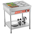 6-Pan Commercial Food Warmer, 6 x 1/3 Pans Electric Steam Table, 1500W Professional Buffet Catering Food Warmer with Undershelf, Stainless Steel Server for Restaurant Party Hotel