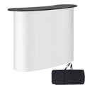 Portable Tradeshow Podium Table, 51.18" x 18.31" x 37.4", Display Exhibition Counter Stand Booth Fair with Wall, Foldable Promotion Retail Bar Table Pop Up Podium with Storage Rack, Carrying Bag