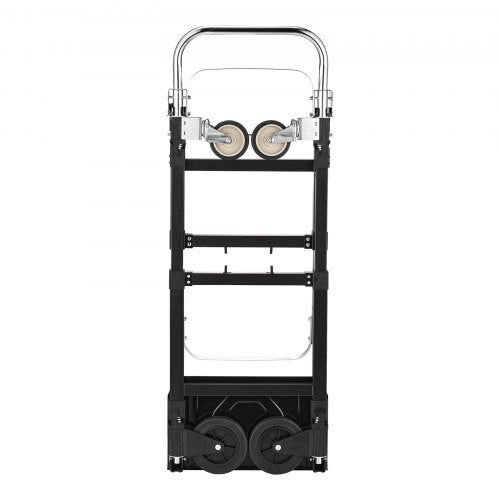 2 in 1 Folding Hand Truck, 500 lbs Load Capacity for 4-Wheel Mode, Convertible Hand Truck Dolly with Wheels & Adjustable Handle, Portable Dolly for Moving Home, Office, Warehouse