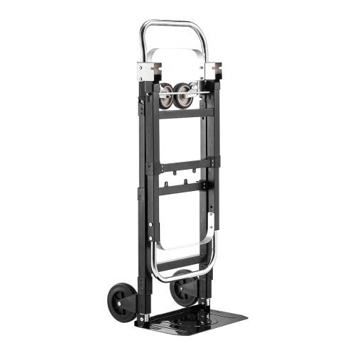 2 in 1 Folding Hand Truck, 500 lbs Load Capacity for 4-Wheel Mode, Convertible Hand Truck Dolly with Wheels & Adjustable Handle, Portable Dolly for Moving Home, Office, Warehouse