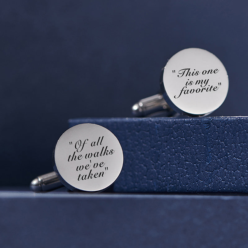 Custom Name Date Stainless Cufflinks
