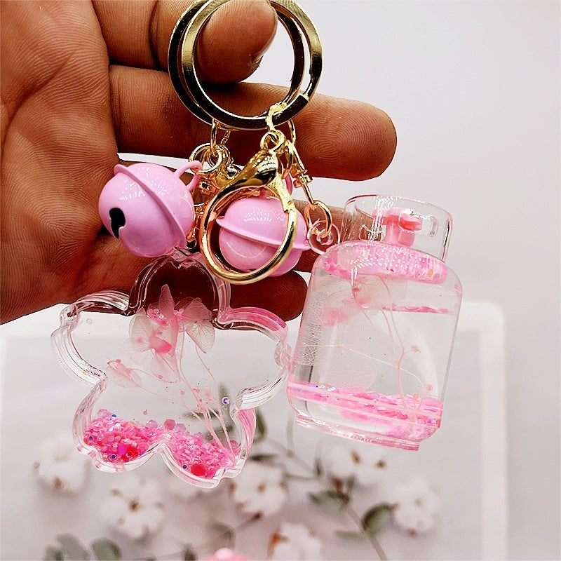 Acrylic Dried Flower Oil Keychain