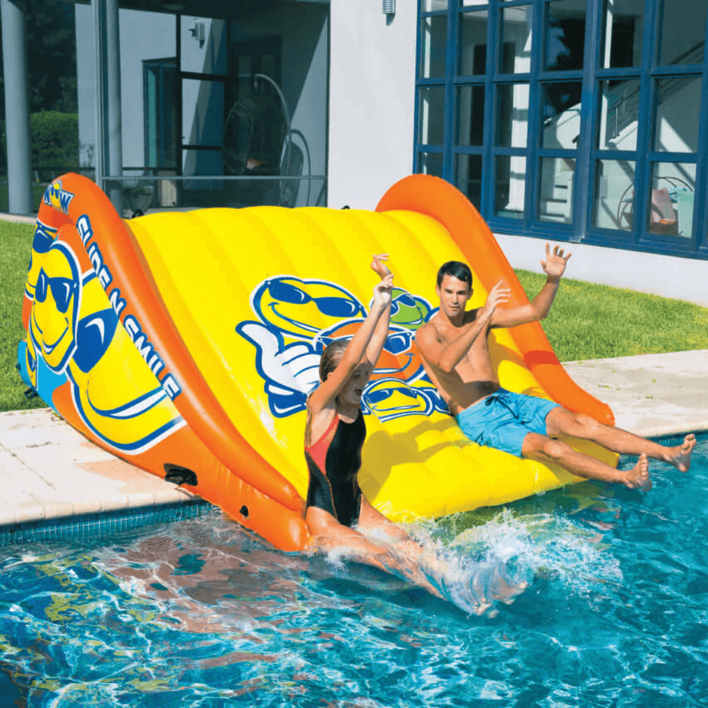 WOW Watersports Slide N Smile Floating 2 Lane Waterslide