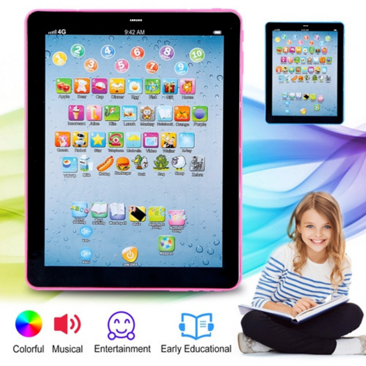Baby Learning Tablet Educational Mini Pads Toys Touch Learn Toddler Tablet For ABC Numbers Words Gift For Boys Girls Aged 1-6 Year Old Kids