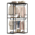 3-Tier Heavy Duty Clothes Rack with 3 Shelves & 2 Hanging Racks