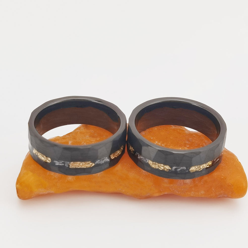 Gold Foil Debris Tungsten Ring