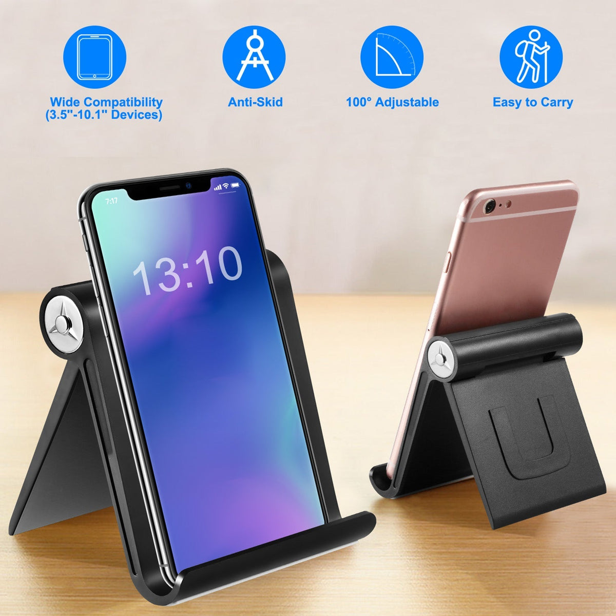 Desktop Phone Stand Tablet Holder 100¡ Adjustable Multi-Angle for Smartphone Pad E-Reader