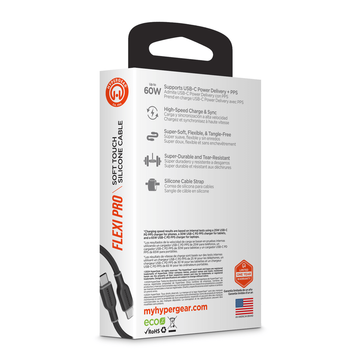 HyperGear Flexi PRO USB-C to USB-C Cable 4ft
