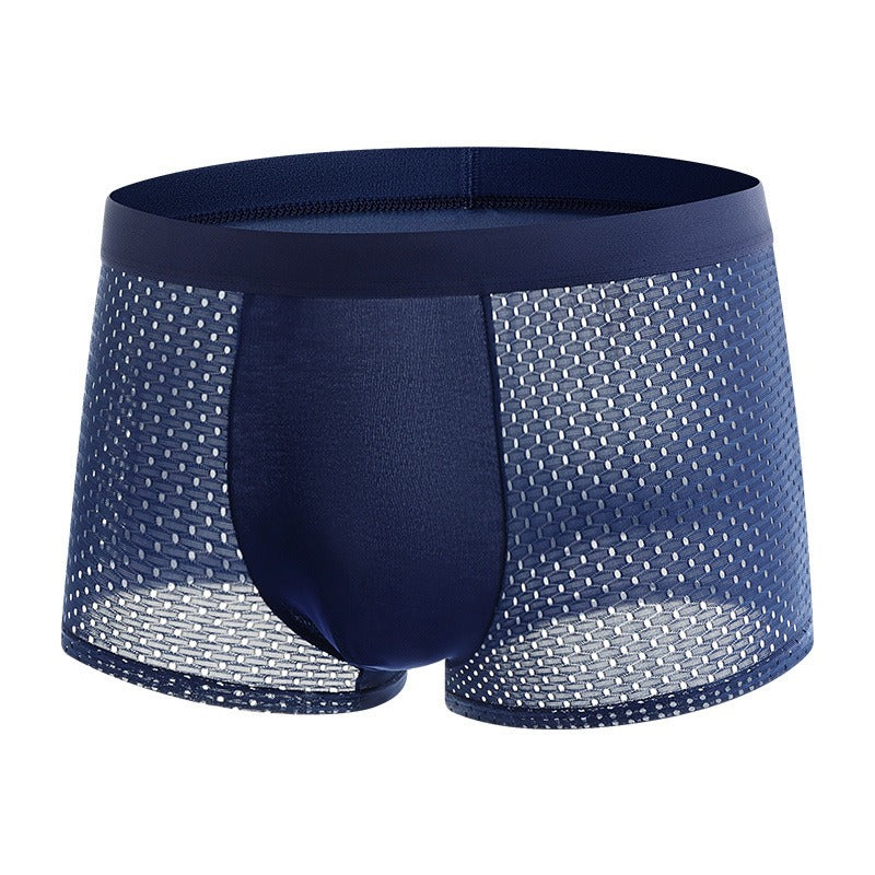 Mesh ice silk mesh underwear for men's square angle underwear