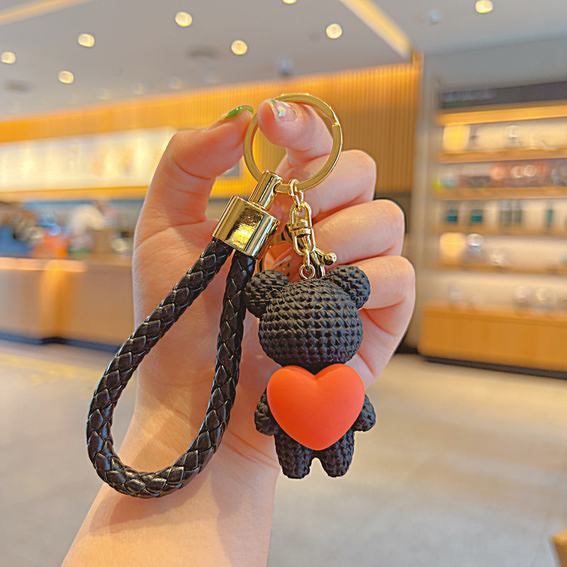 Cute Bear Heart Keychain Pendant