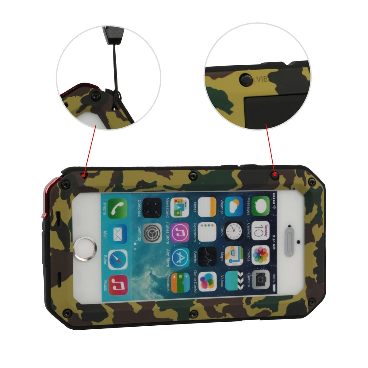 Rugged Shock-Resistant Hybrid Full Cover Case For iPhone 6 Plus
