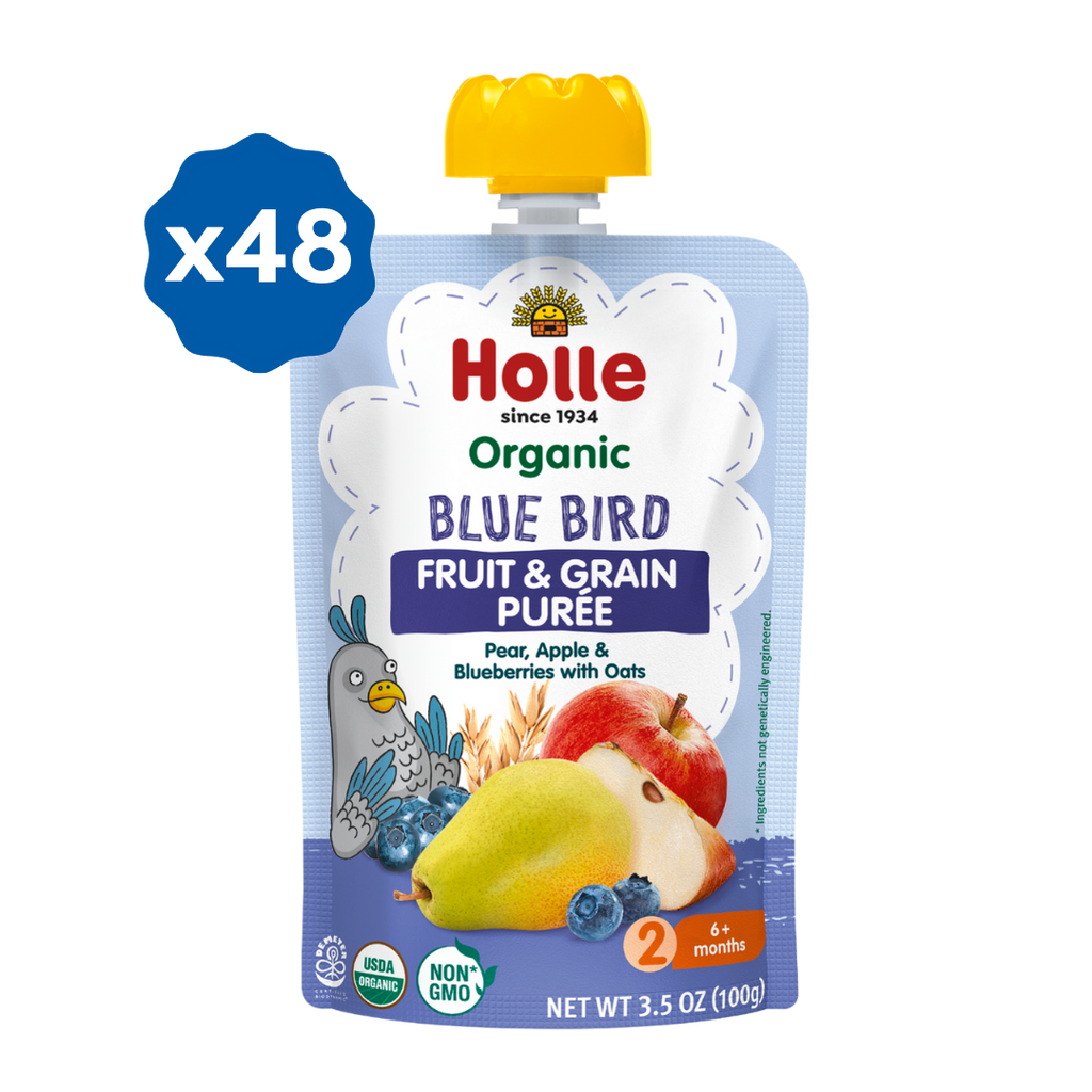 Holle Organic Blue Bird - Fruit & Grain Purée Pouches