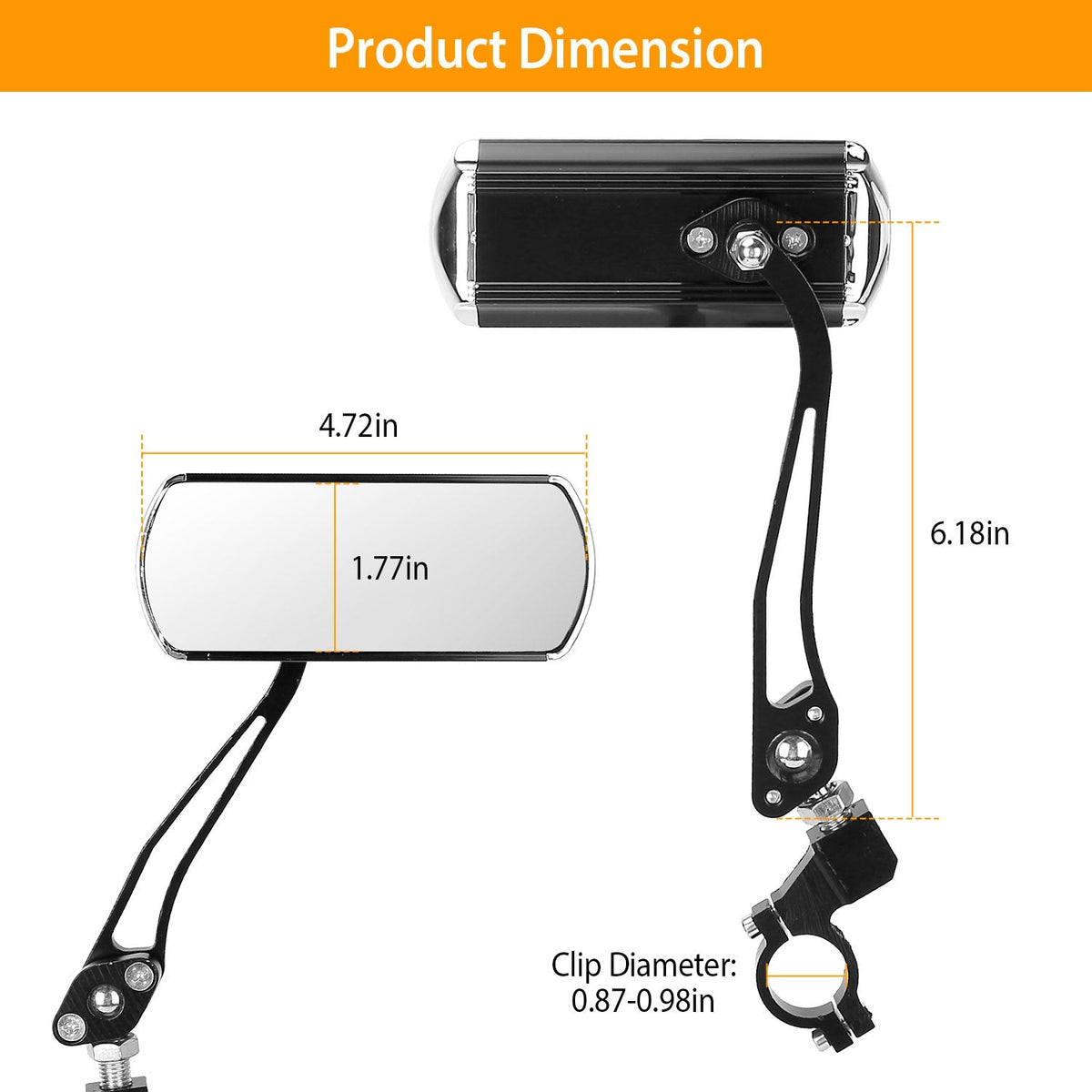 GBruno  1 Pair Handlebar Bike Mirrors