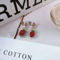Strawberry Flower Stud Earrings