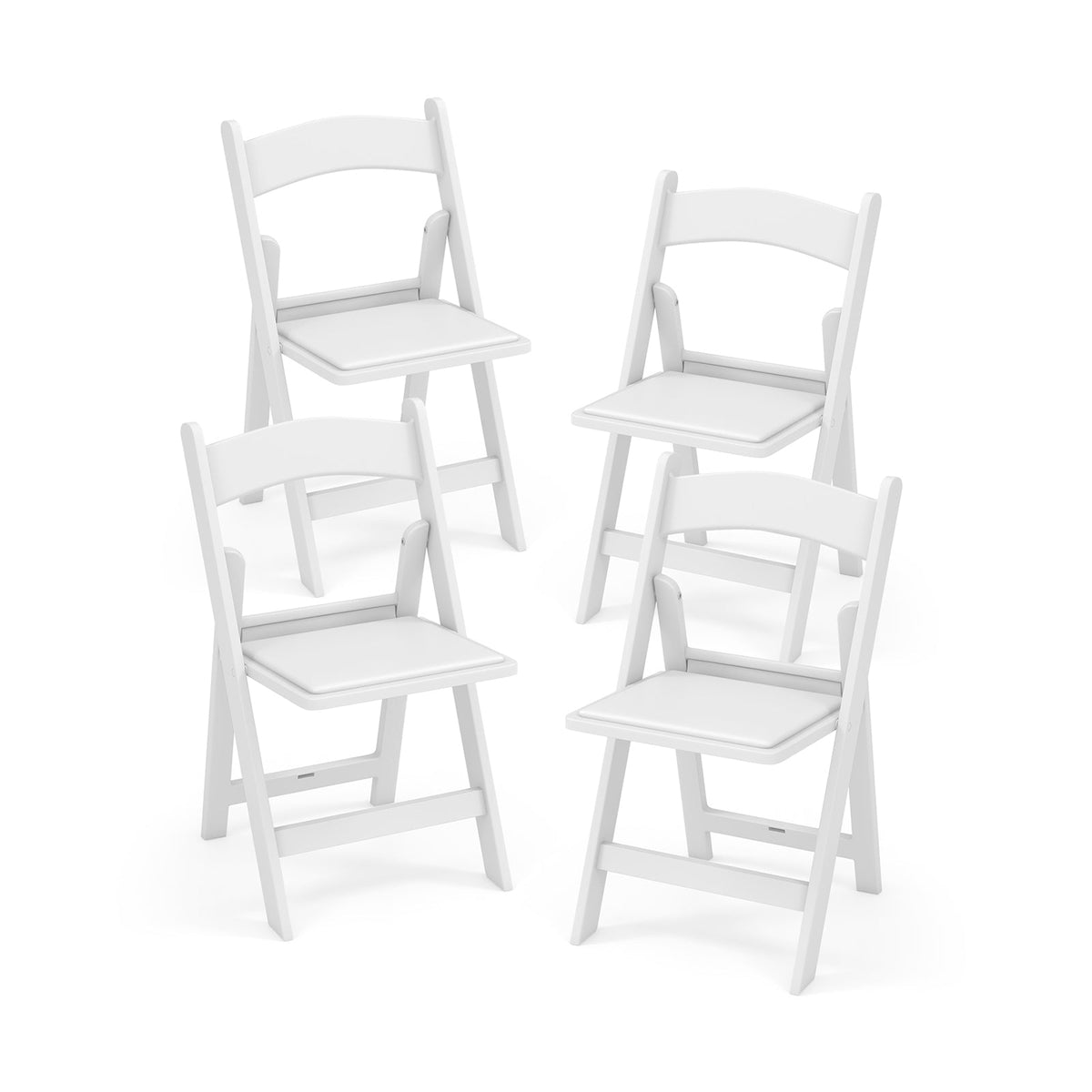 4 Pack Resin Folding Chairs with Padded Seat