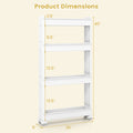 4-Tier Multifunctional Slim Storage Trolley with Detachable Trays-White