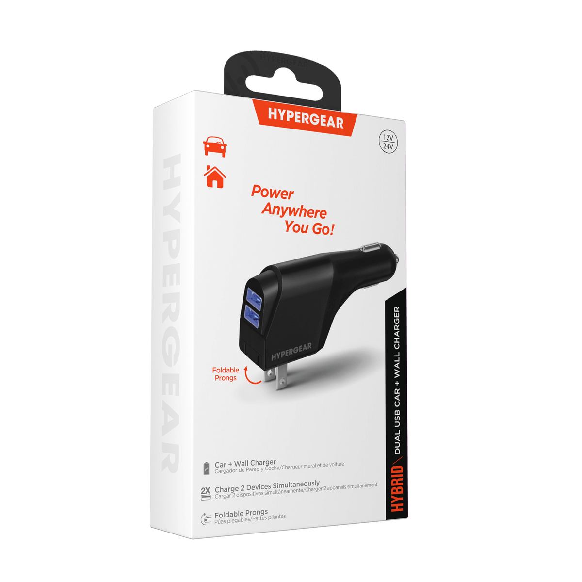 HyperGear Hybrid 2.1A Dual USB Car/Wall Charger